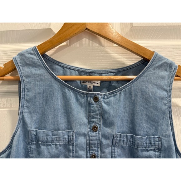 Croft &‎ Barrow Denim Chambray Sleeveless Shirt Size M Women - Picture 2 of 7